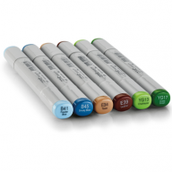 Copic Sketch 6 Earth Essentials набор маркеров с кистью - Copic Sketch 6 Earth Essentials набор маркеров с кистью