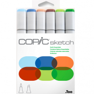 Copic Sketch 6 Earth Essentials набор маркеров с кистью - Copic Sketch 6 Earth Essentials набор маркеров с кистью