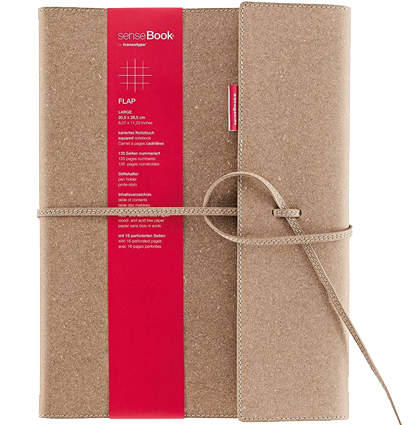 Блокнот SenseBook Flap L с кожаной обложкой клетка А4 80 гм